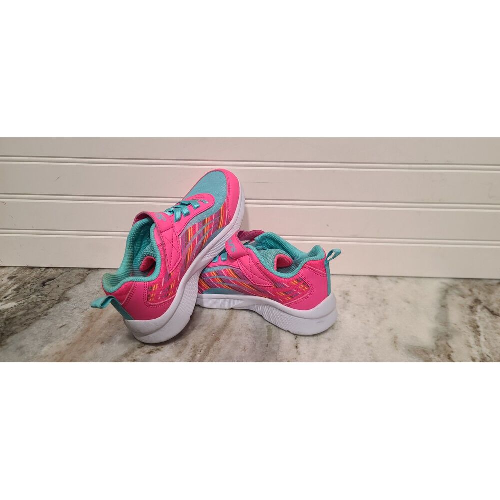 Skechers Microspec Girls Pink/Aqua Sneakers Size 1 NWT